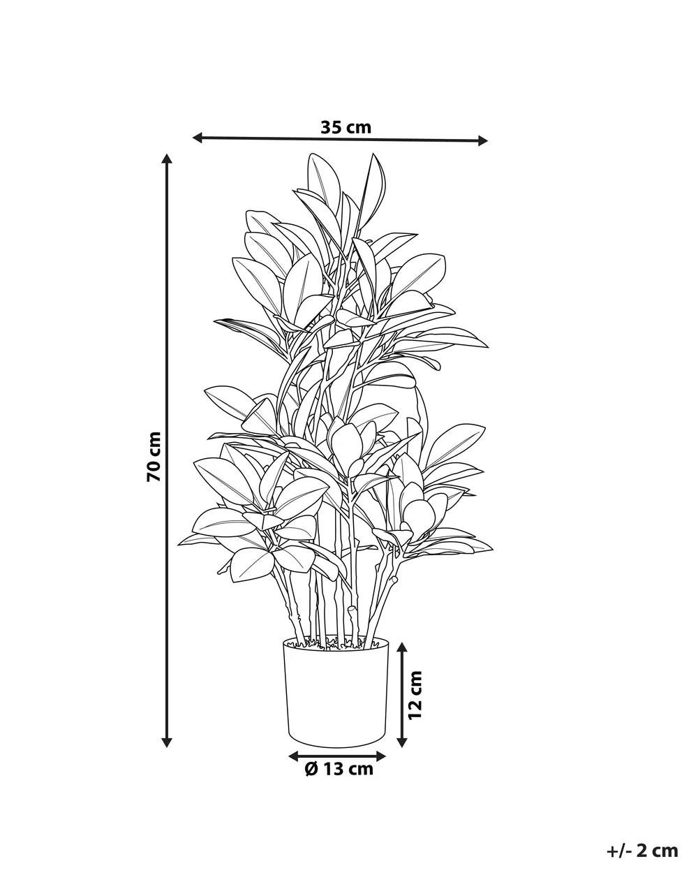 Artificial Plant MAGNOLIA 70 cm Green_795903