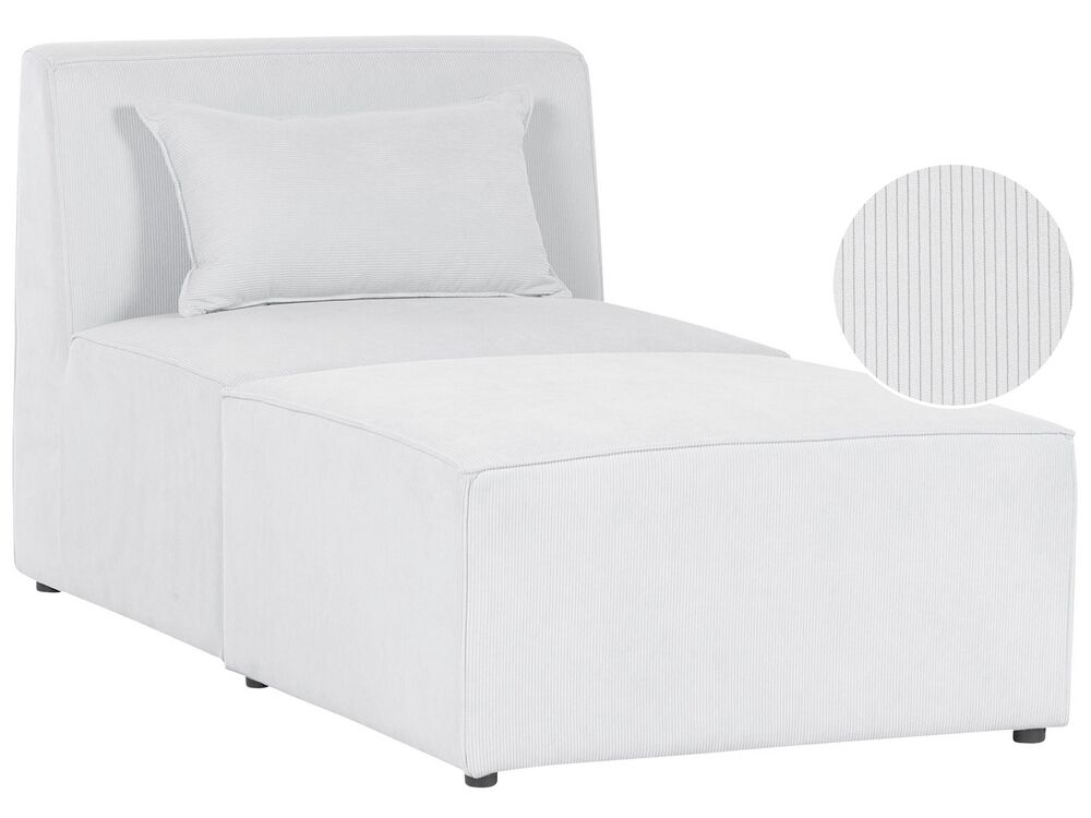 Jumbo Cord Chaise Lounge Off White LEMVIG Beliani.cz