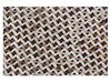 Kožený koberec hnědý s šedou TUGLU 140 x 200 cm_851067