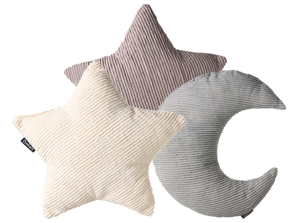Dekokissen 3er Set LUNA Cord 35 x 30 cm 35 x 35 cm Bunt Ohne Muster