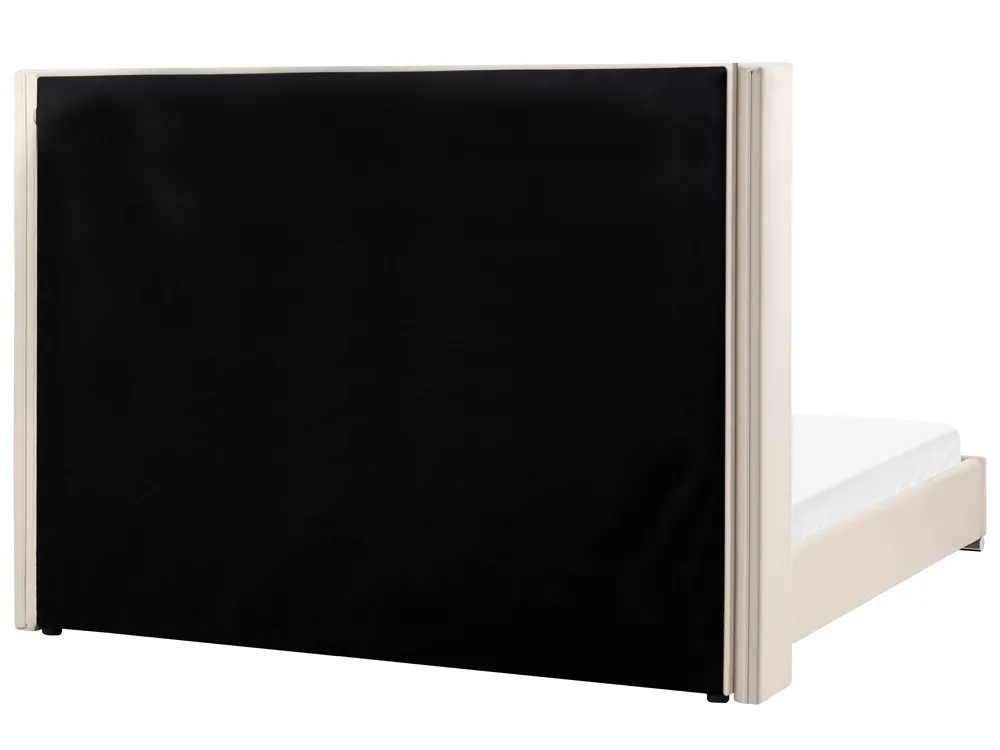 Letto Velluto LUBBON 180 x 200 cm Bianco sporco_1073145