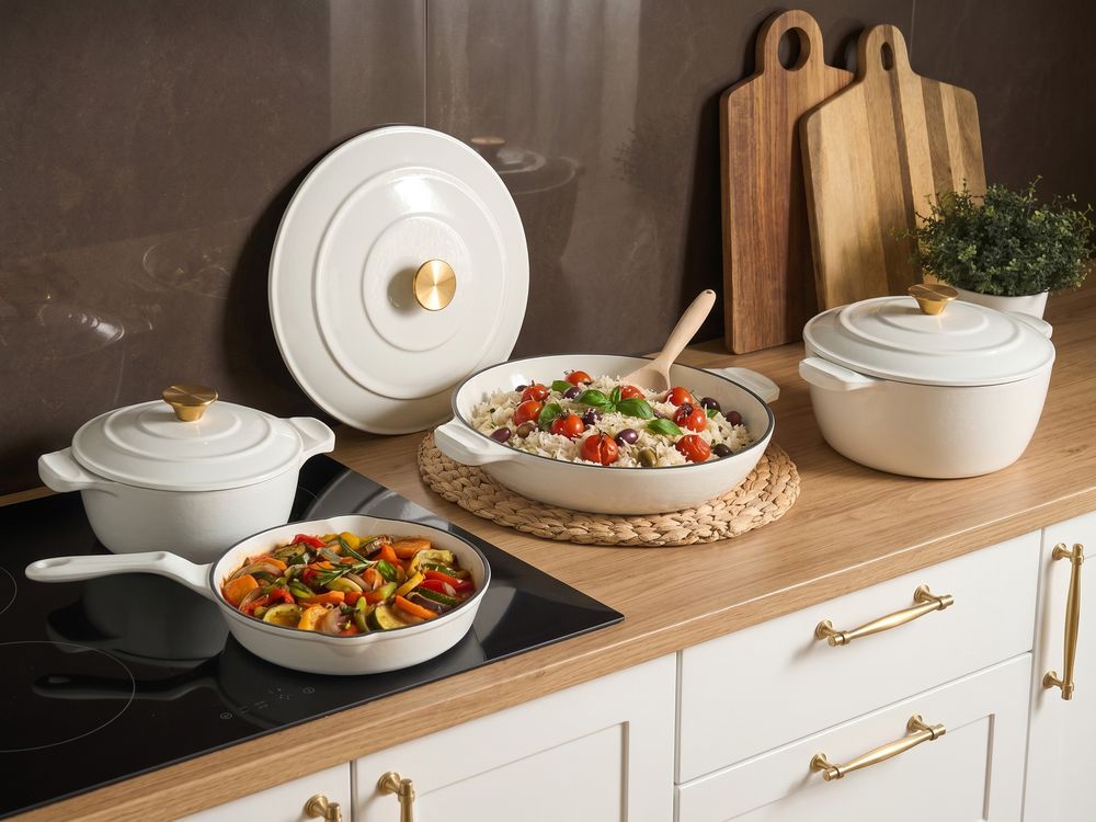 7 Piece Cast Iron Set FERRANO Off-White