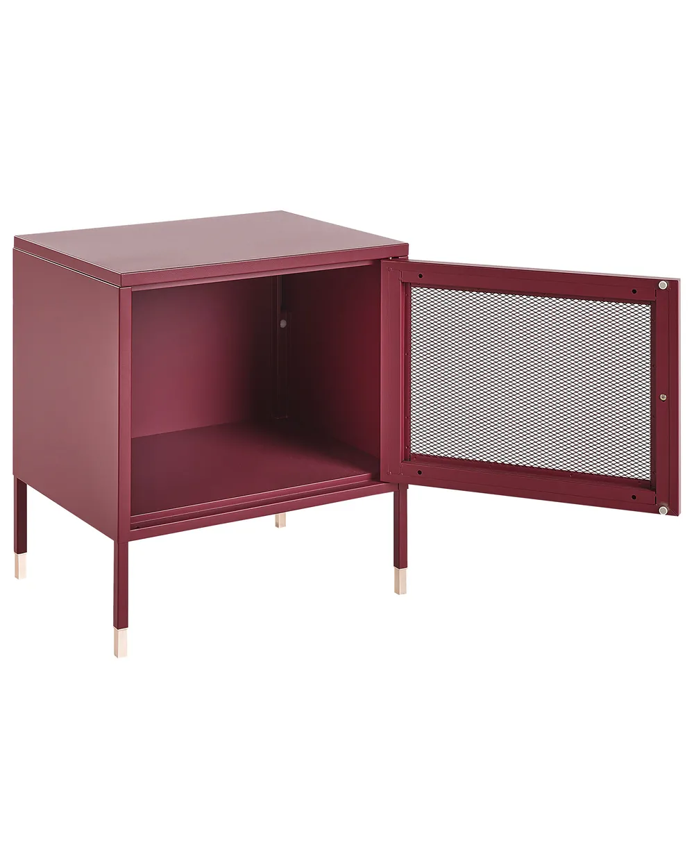 Bedside Table OSSETT Metal Dark Red_830330