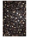 Hnědozlatý patchwork kožený koberec 140x200 cm BANDIRMA_806235