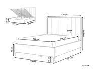 Ottoman Bed SEZANNE Velvet Light Grey 160 x 200 cm (EU King Size)_796402