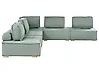 Sofá modular esquinero 5 plazas TIBRO Tela Verde claro Derecha