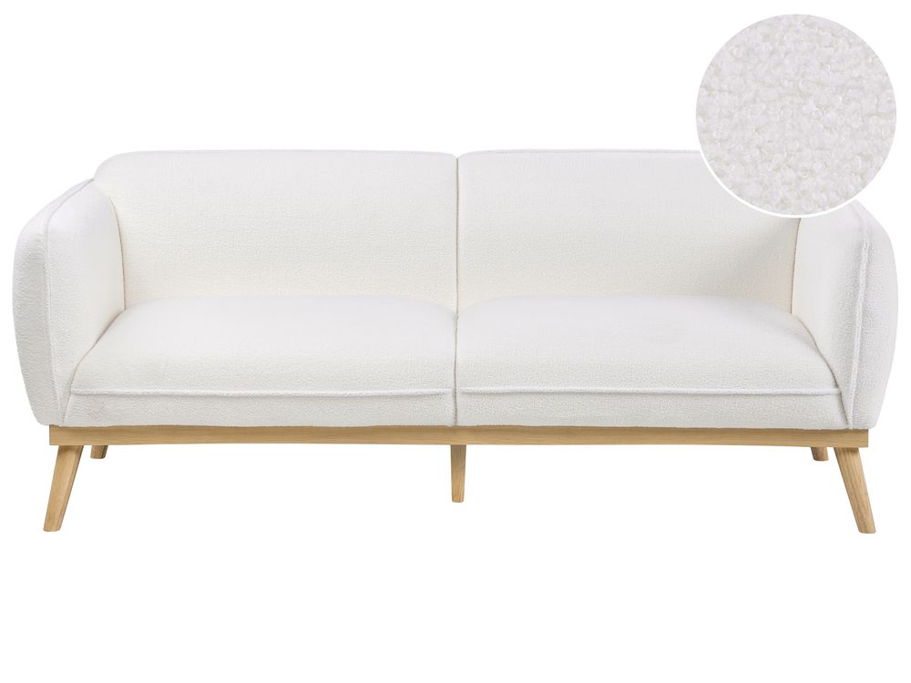 Sofa 3 Seater LJUNG Boucle White