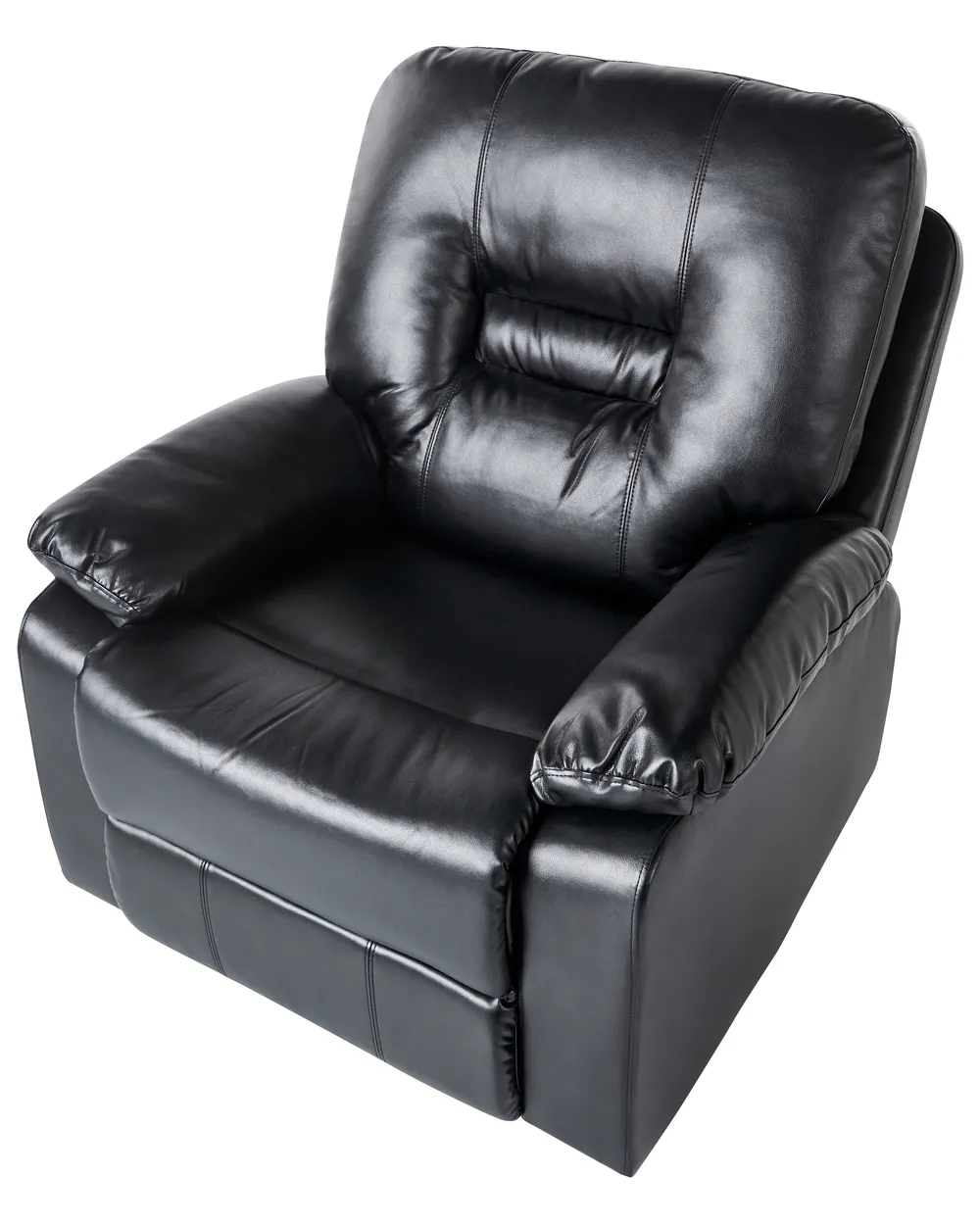 Manual Recliner Living Room Set 6 Seater BERGEN Faux Leather Black_1060576