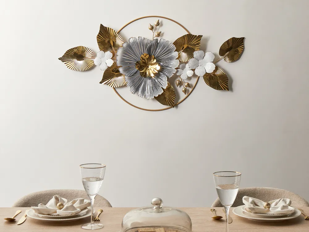 Wall Decor Flower TERBIUM Metal 56 cm Gold