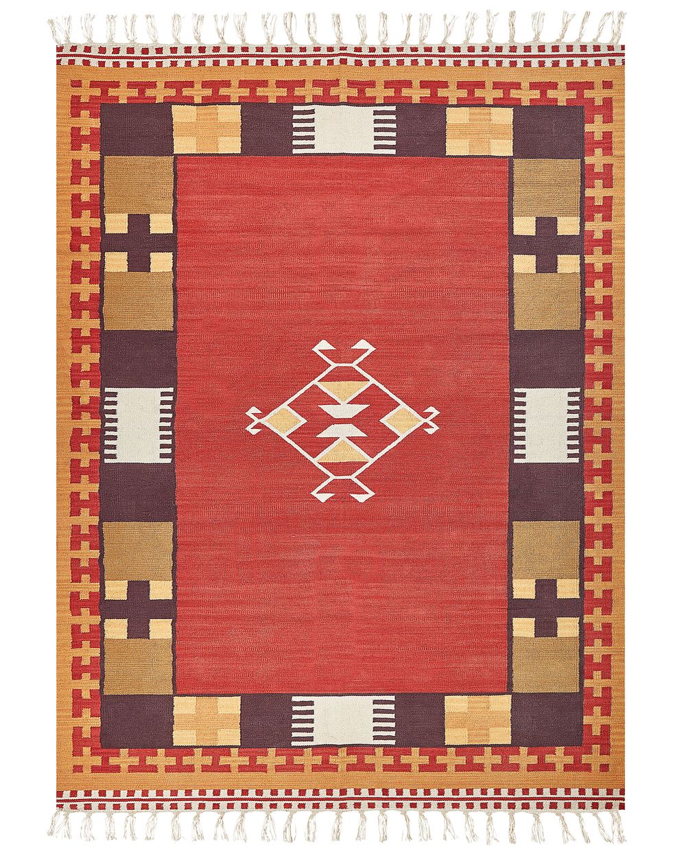 Dywan PARAKAR Kolorowy 160 x 230 cm Kilim Bawełna