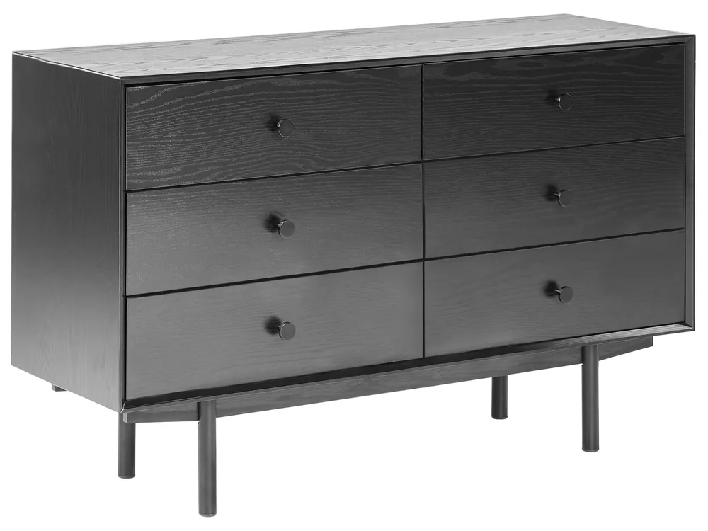 6 Drawer Chest ALCESTER Black