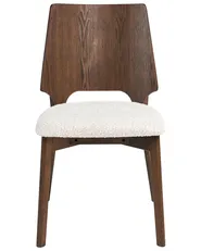 Set of 2 Dining Chairs ABEE Brown/ Light Beige_1055089