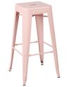 Sada 2 oceľových barových stoličiek 76 cm ružová CABRILLO_828626