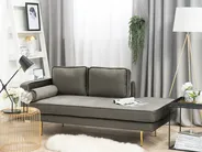 Left-Hand Chaise Longue MIRAMAS Velvet Taupe_739190