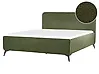 Bed Boucle VALOGNES 160 x 200 cm (EU King Size) Dark Green