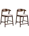 Set of 2 Bar Chairs LILLY Brown/ Beige