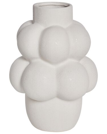 Stoneware Flower Vase 32 cm White VIMBA