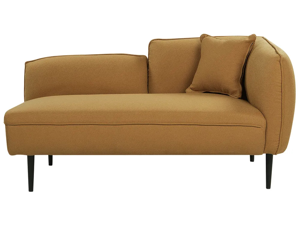 Right-Hand Chaise Longue CHEVANNES Boucle Mustard_895431