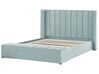 Zamatová posteľ s úložným priestorom 180 x 200 cm mätová zelená NOYERS_834673