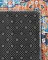 Teppich blau / orange 80 x 200 cm orientalisches Muster Kurzflor MIDALAM_831390
