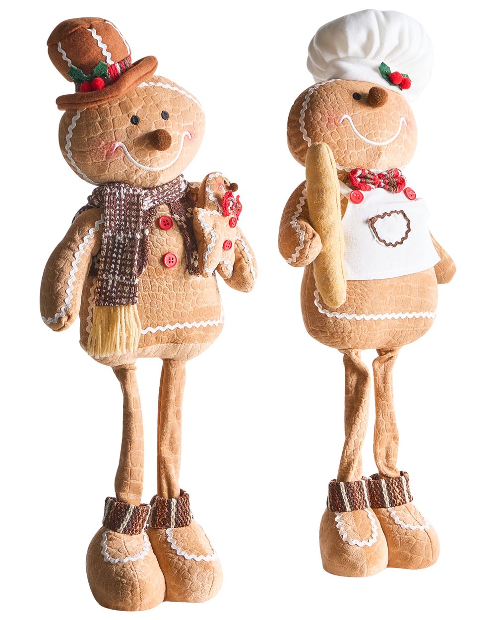 Set di 2 decorazioni natalizie EIKEREN 55 cm Omino di pan di zenzero Marrone