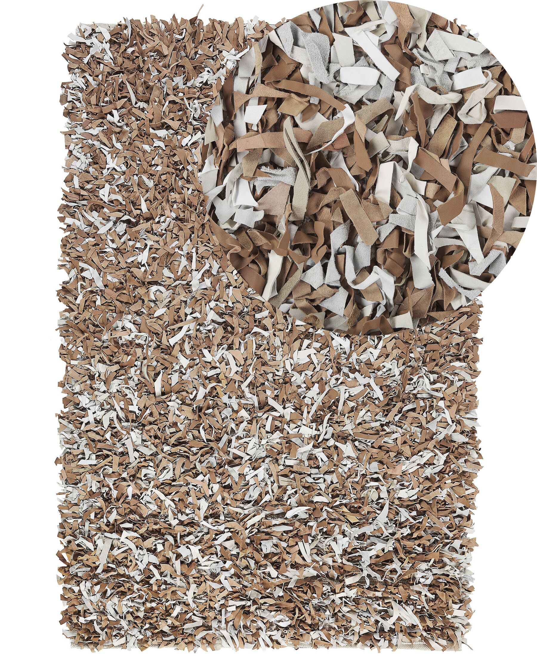 Kožený koberec 140 x 200 cm hnedá/sivá MUT_674876