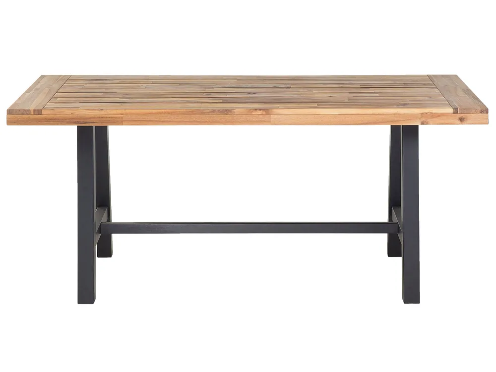 Garden Dining Table SCANIA 170 cm 80 cm Acacia Wood Black_705186