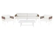 Garden Lounge Set with Table 5 Seater SERLA Metal White_930767