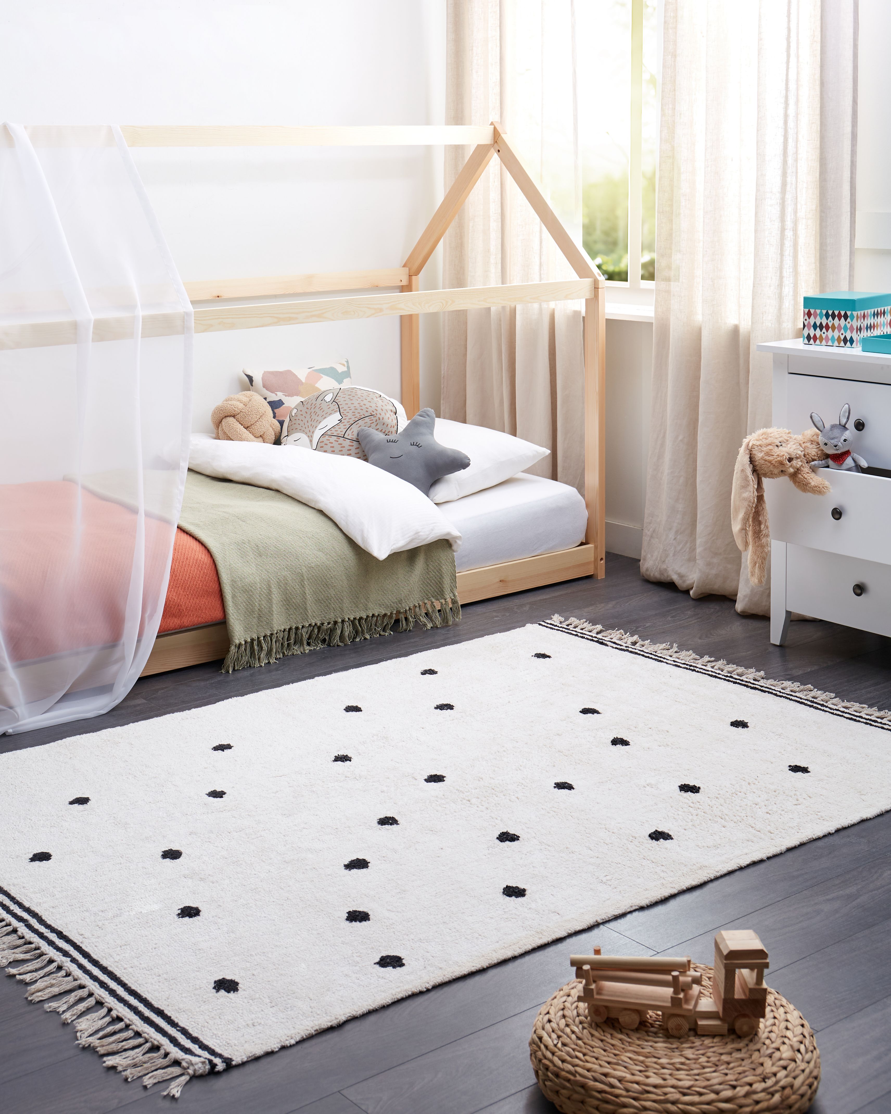 Barnmatta LAZA Off-White 140 x 200 cm Bomull_1183201