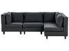 4 Seater Left Hand Modular Fabric Corner Sofa Black UNSTAD_924730