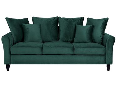 3-Sitzer Sofa Samtstoff dunkelgrün BORNHOLM