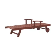 Sonnenliege mit Kissen TOSCANA PREMIUM mit Relaxfunktion Akazienholz Blau_1070420