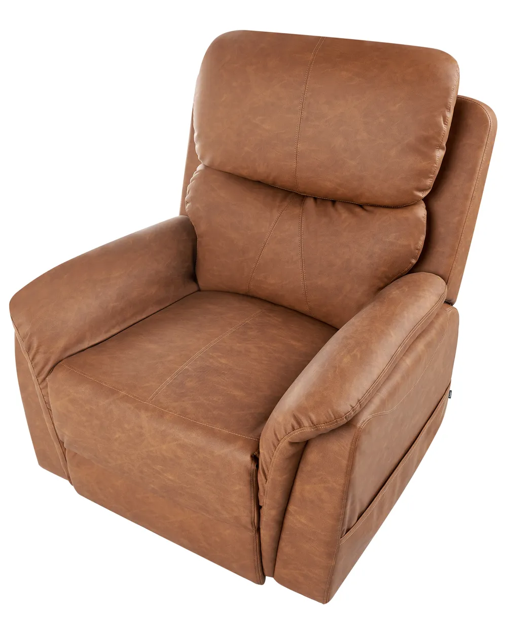 Electric Recliner Chair GLORIE with Massage Faux Leather Brown_953519