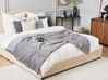 Buklé postel s úložným prostorem a taburetem 180 x 200 cm béžová VAUCLUSE_820217