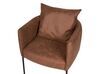 Faux Linen/Faux Leather Living Room Set Beige and Brown MALMOS _931557