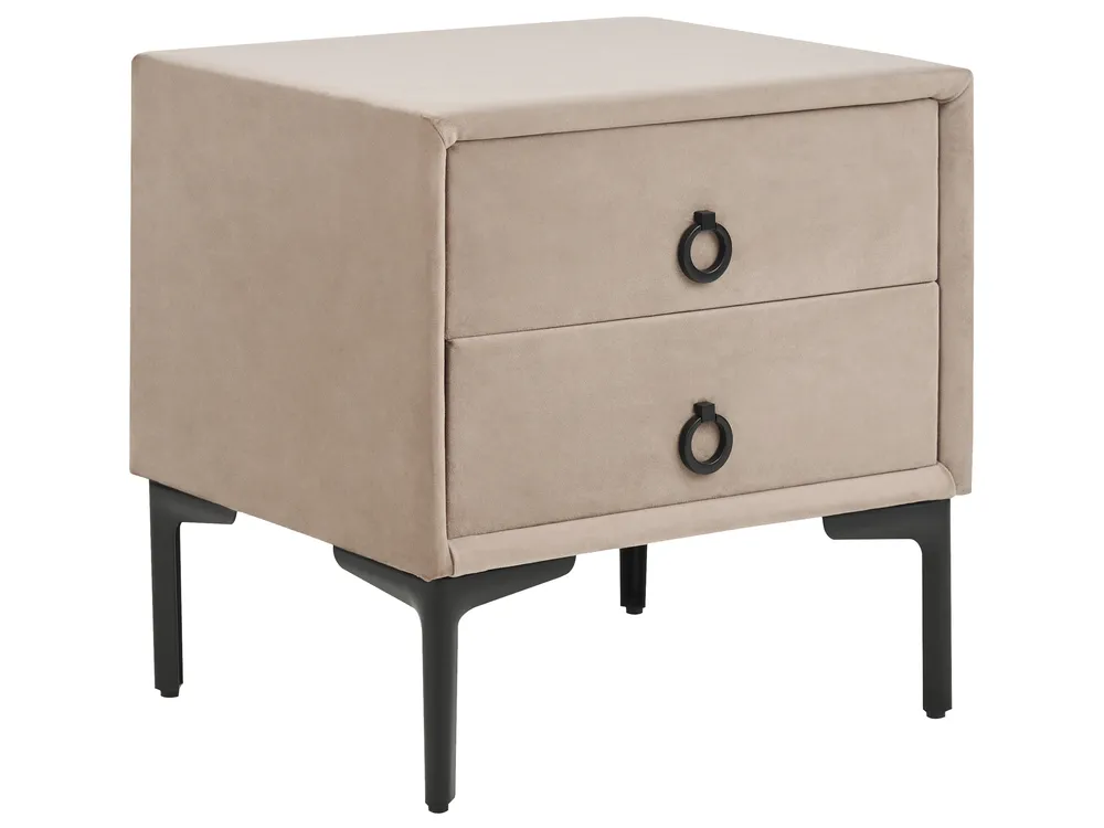 Schlafzimmer Set SEZANNE Samtstoff Taupe 140 x 200 cm_892610