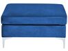 Sofá en forma de U 6 plazas de terciopelo azul marino con reposapiés EVJA_859716