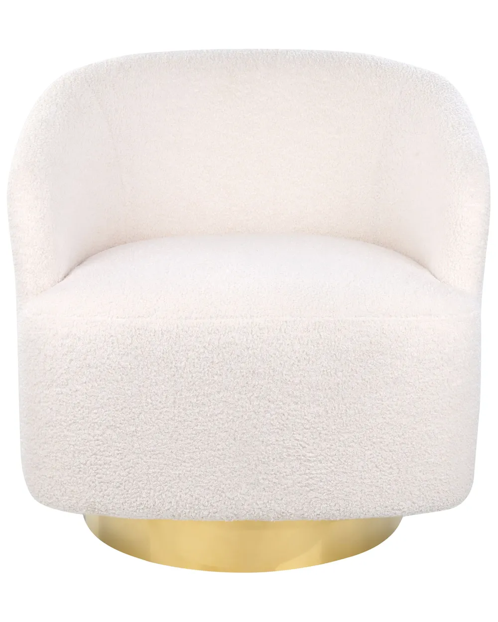 Poltrona girevole LAVIK Bouclé Bianco sporco_848040