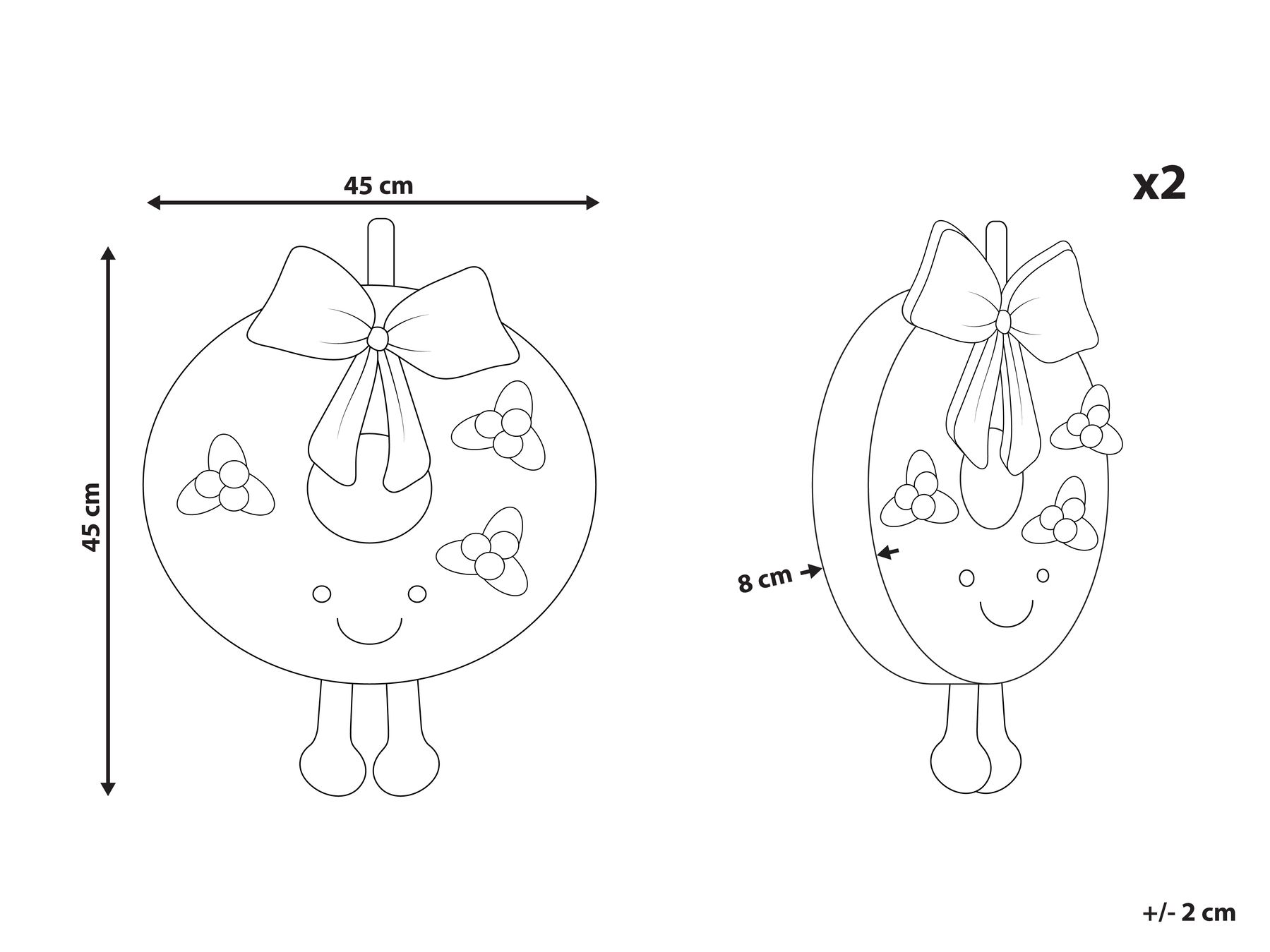 Set of 2 Cushions Christmas Motif ⌀ 45 cm Green BONBON_946827