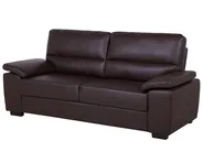 Sofa 3 Seater VOGAR Faux Leather Dark Brown_730016