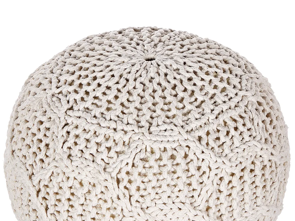 HOMESCAPES Pouf in macramè naturale, 40 cm, imbottito all'uncinetto, rotondo, 100% cotone, design intrecciato, 40 x 50 cm HOMESCAPES Pouf in macramè naturale, 40 cm, imbottito all'uncinetto, rotondo, 100% cotone, design intrecciato, 40 x 50 cm