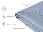 Pokrowiec przeciwdeszczowy CHUVA 155 cm 155 cm 90 cm Szary_929784