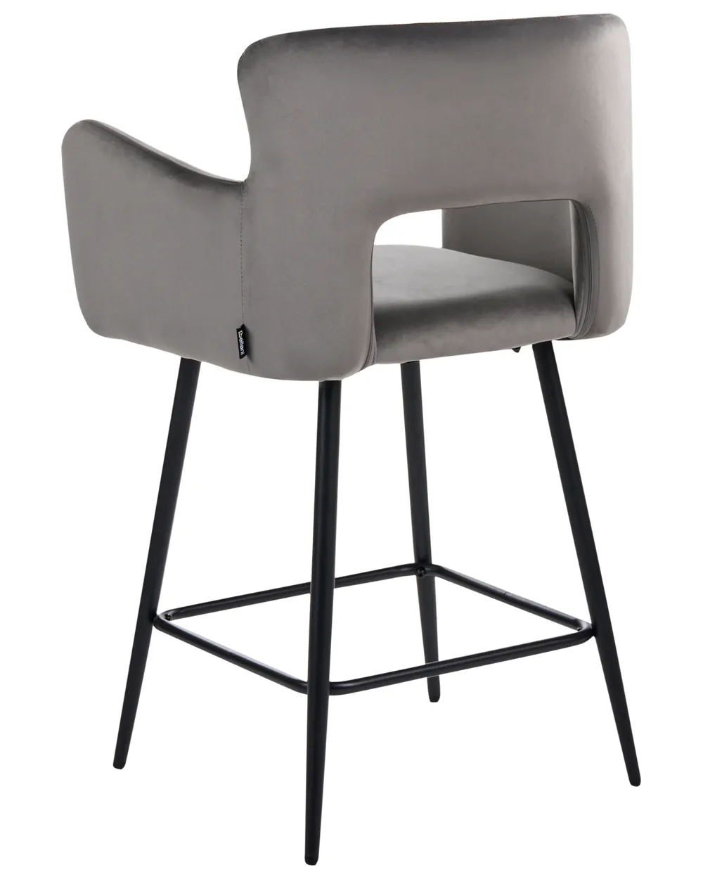Set of 2 Bar Chairs SANILAC Velvet Light Grey_1063712