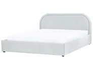 Bett mit Stauraum QUILLIEN Chenillegewebe Hellblau 160 x 200 cm_989850