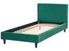 Sametová postel 90 x 200 cm tmavě zelená FITOU_875501