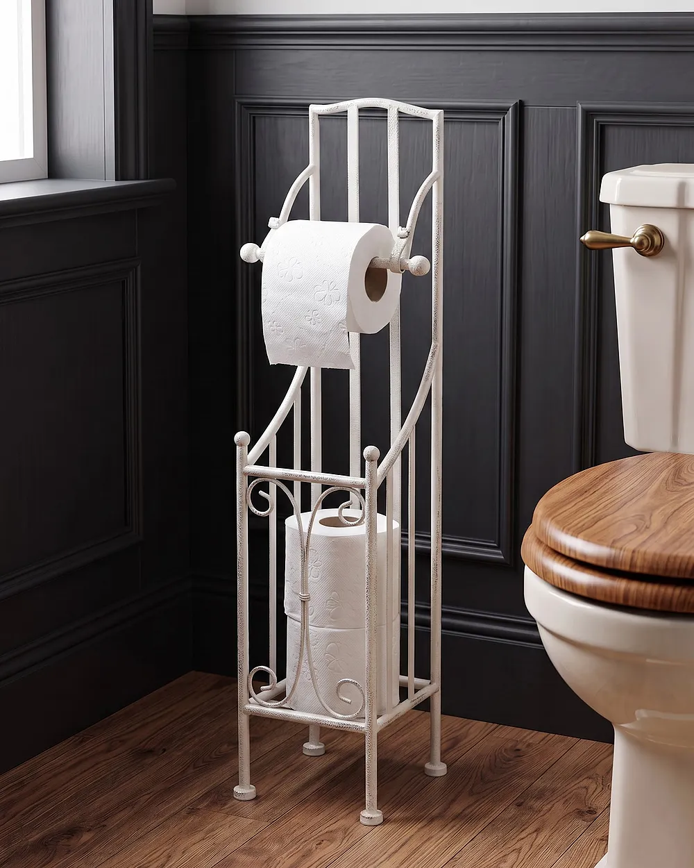 Porte-papier toilette BRISA Métal Blanc_1155714