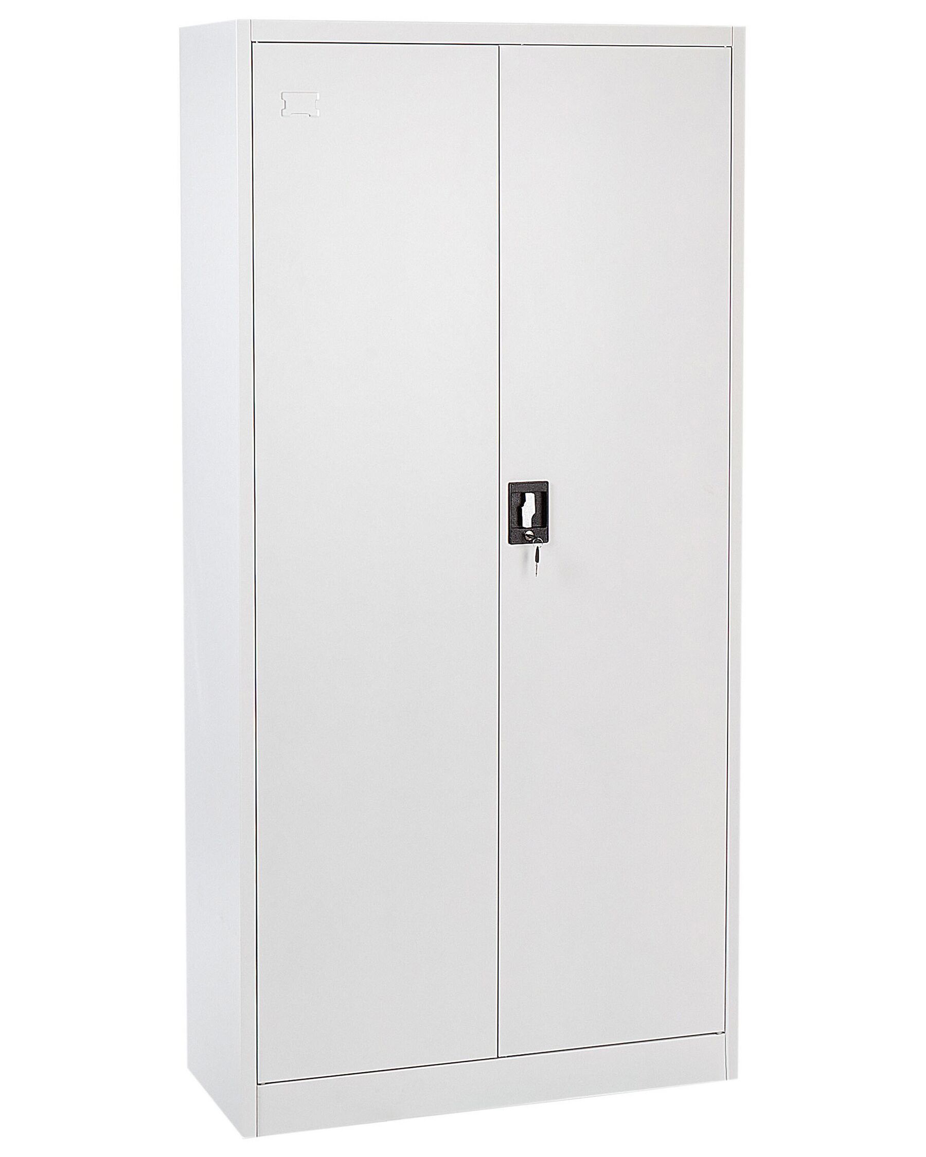 2 Door Metal Storage Cabinet White FELDSPAR_929638