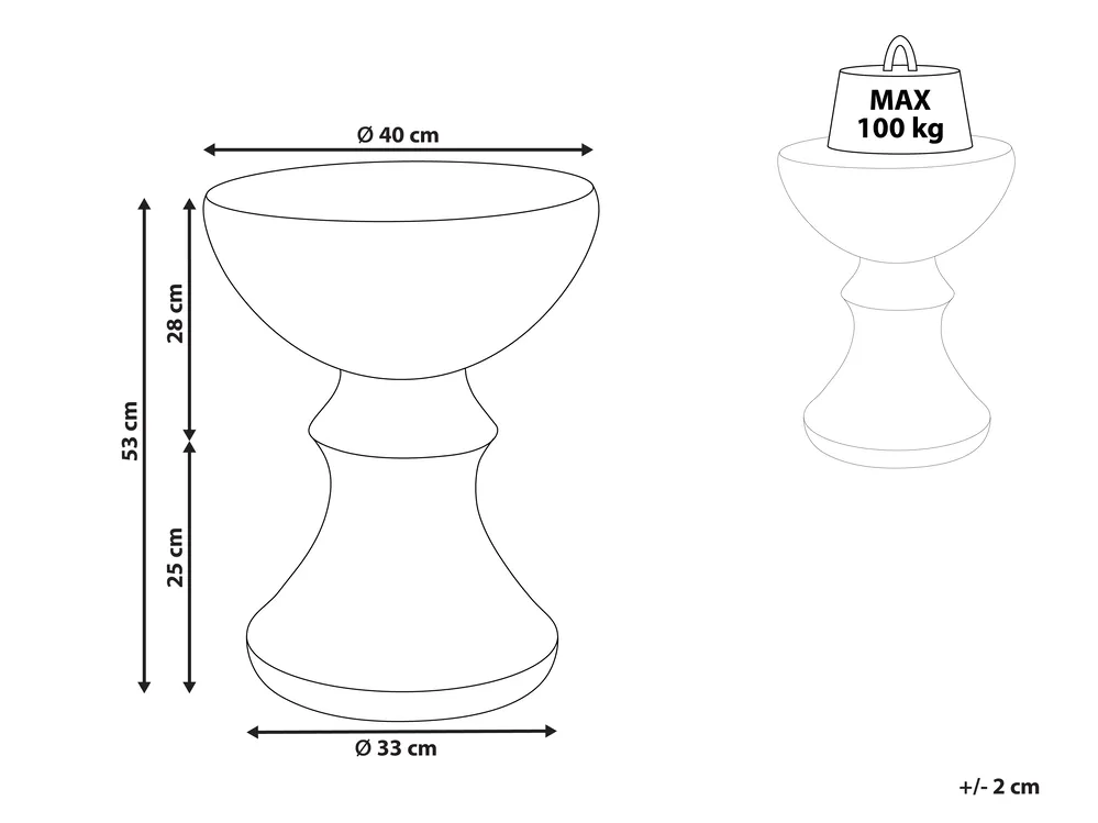 Tavolino CALDARO 40 cm 40 cm Simil legno Marrone_918887