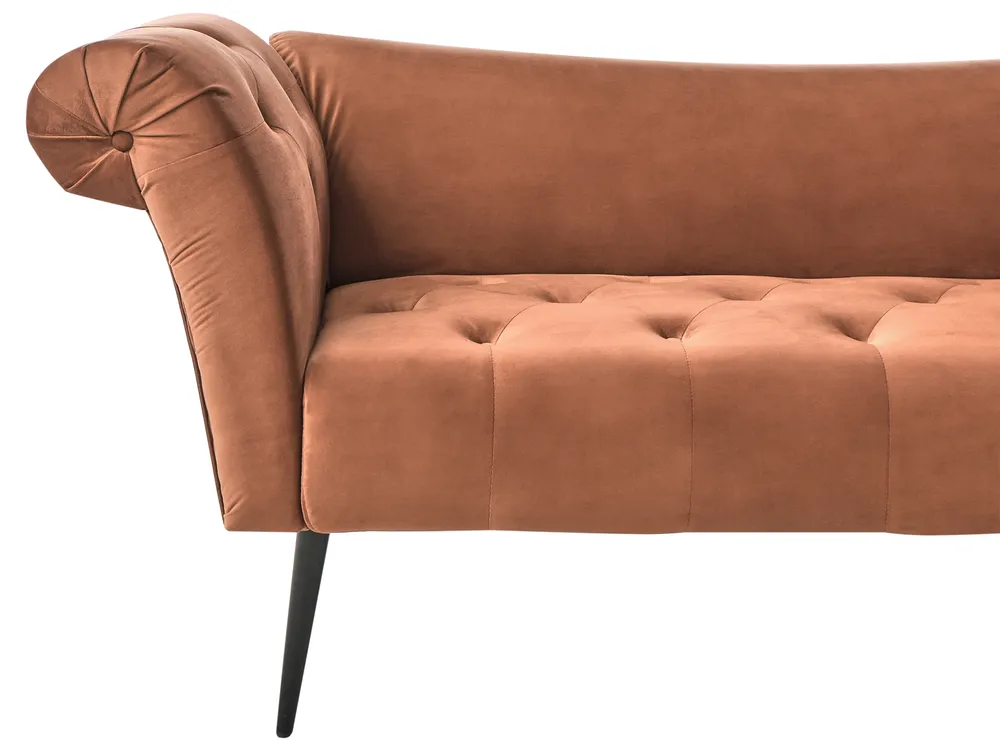 Chaise Longue NANTILLY Velvet Golden Brown_996667