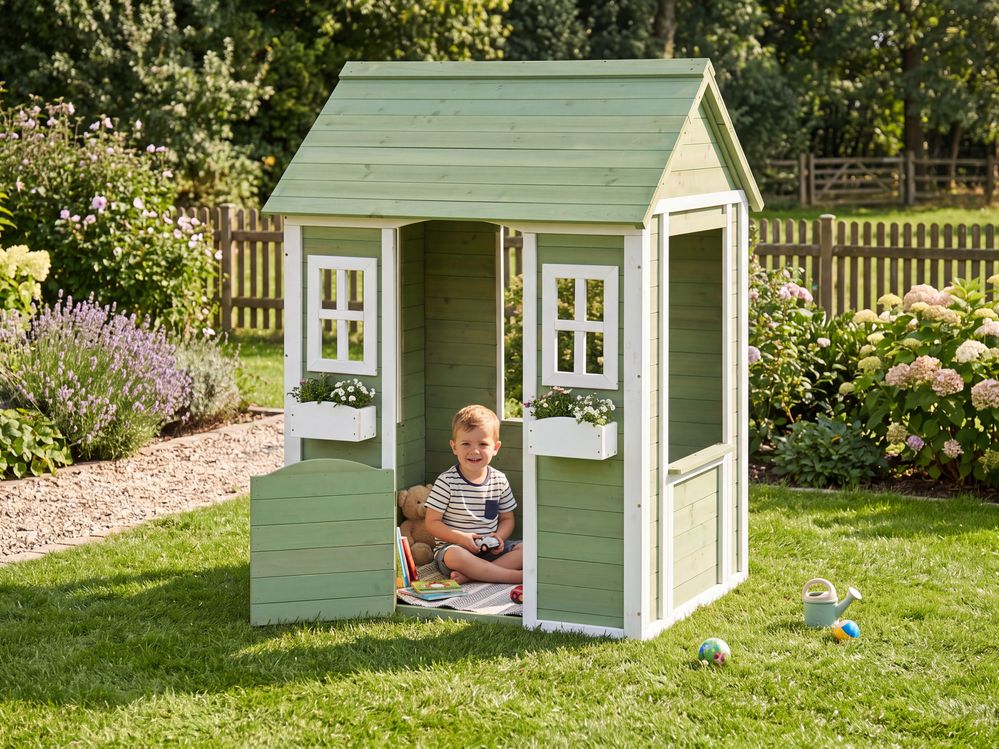 Garden Playhouse SAURIS Fir Wood Green